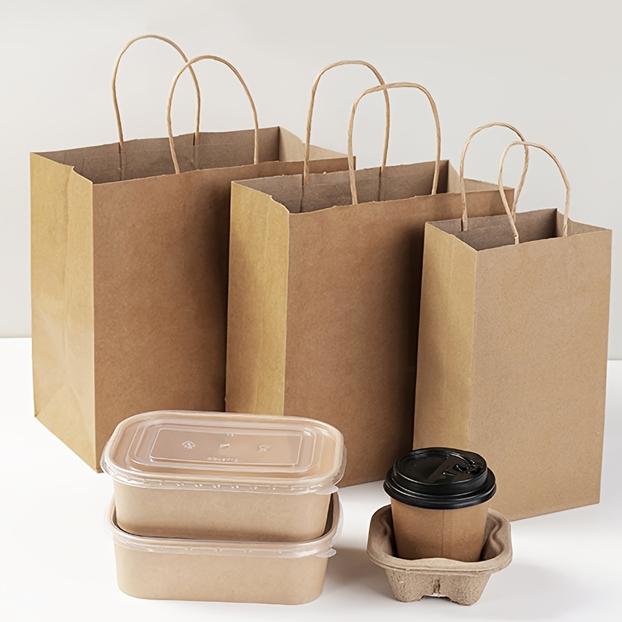 

10-pack Large Brown Paper Bags With Handles, Gift And Shopping Bags For Business, Merchandise, Retail Use