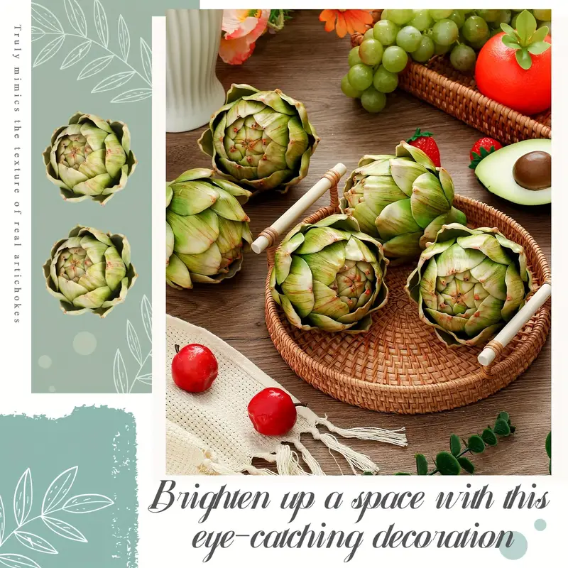Accessoire Déco Mariage Vintage Tlily Paquet De 6 Légumes Et Fruits D' Artichauts Artificiels Pour La Décoration De Table De Fête De Mariage à ( Vert) Bien Fait Simulation Végétale Sans Entretien Accessoire Déco Mariage Vintage Tlily Paquet De 6 Légumes Et Fruits D' Artichauts Artificiels Pour La Décoration De Table De Fête De Mariage à ( Vert) Bien Fait Simulation Végétale Sans Entretien