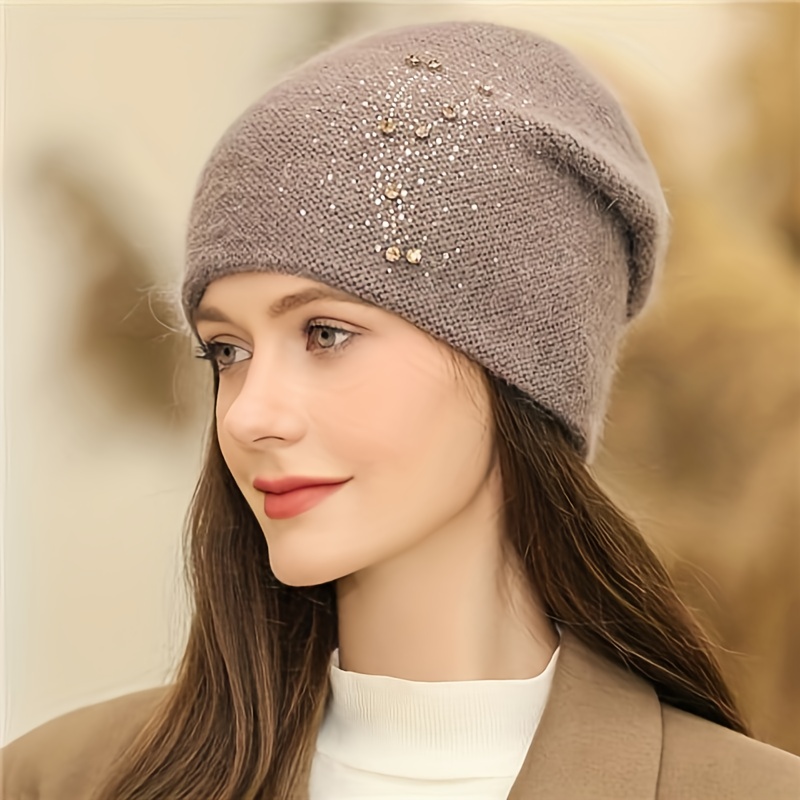Image of Autumn Winter New Outdoor Sports Ski Pullover Hat Thick Warm Hat Women's Winter Riding Ear Protection Windproof Cold-proof Hat