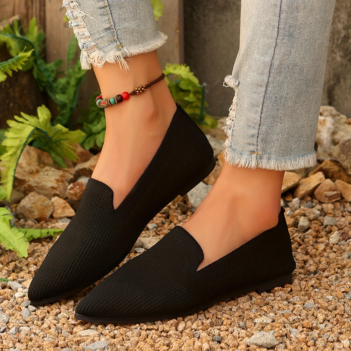 womens breathable slip resistant ballet flats pointed toe moccasin style shoes with arch support   comfortable walking shoes in casual formal wear brown navy grey light dark burgundy green pink purple orange yellow Product details 3