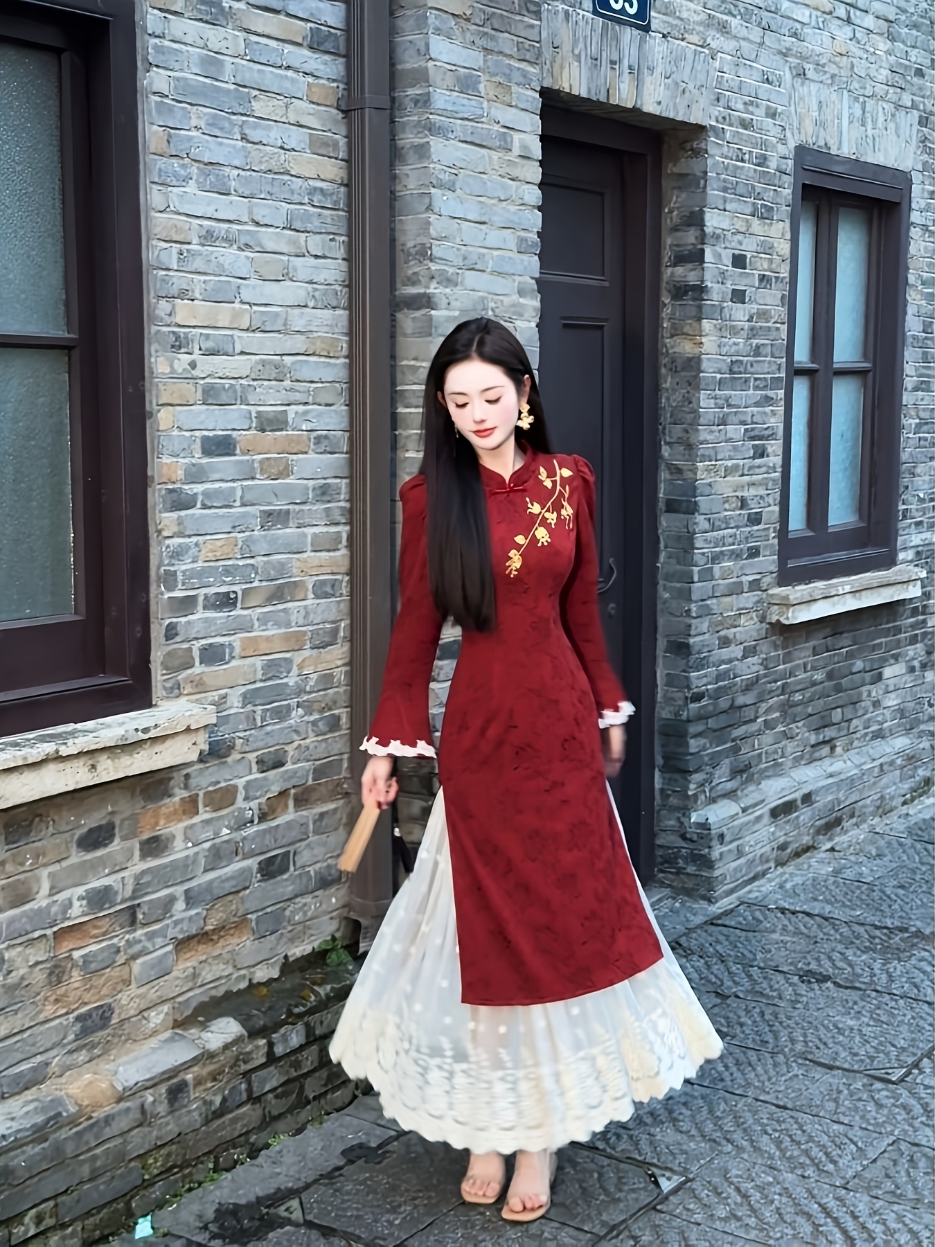 dark red modernized jacquard embroidery lace - Temu Cyprus