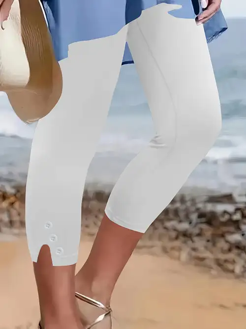 Pantaloni Eleganti Chino Con Vita Alta Da Donna - Foto 7