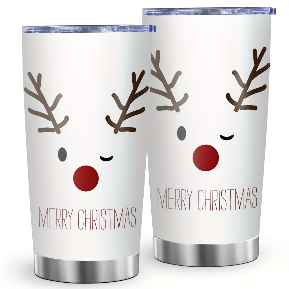 TEMU Christmas Gifts For Women And Men, 20oz Stainless Steel Tumbler, Funny Insulated Travel Coffee Tumbler, Dad, Mom, Friend Wife, Husband Xmas Presents, Reindeer