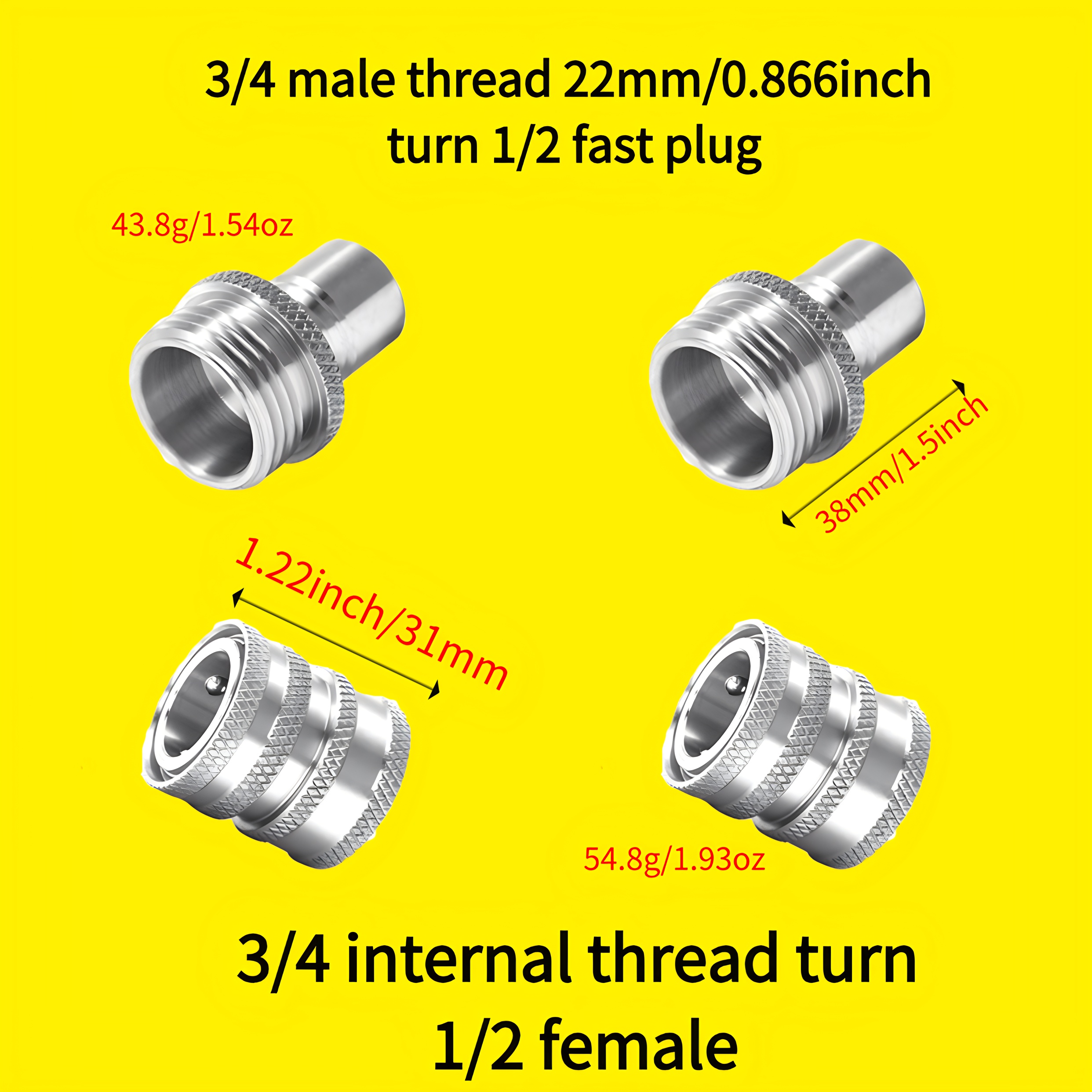 stainless steel quick connect adapter set high pressure - Temu