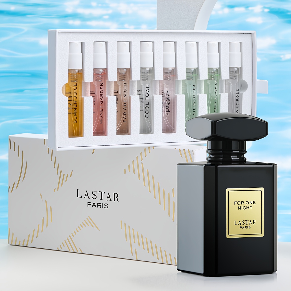 Image of Lastar Women Perfume Gift Set, 8pcs Mix Mini Perfume Spray And 1 Bottle 55ml Black Oriental Perfume, With Luxury Vanilla And Creamy Scents, Rich And Sensual, Ideal For Evening Wear