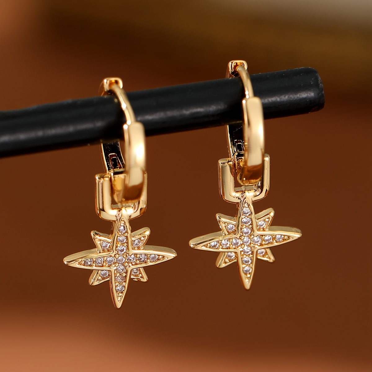 Image of 1 Pair Lightweight Drop/dangle Huggie Earrings For Women, Exquisite Hoop Pendant Earrings, Fashionable Wedding Drop Earrings, For Daily Wear, Ramadan, Business, Teacher's Day, Valentine's Day Gift