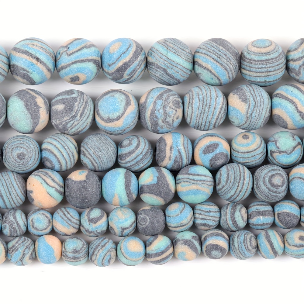 

Asvrai U Matte Lake Blue Malachite Beads - Natural Stone Round Loose Beads For Making, Bracelets, Needlework | 15'' Strand In Sizes (6/8/10mm), Beads For Jewelry Making