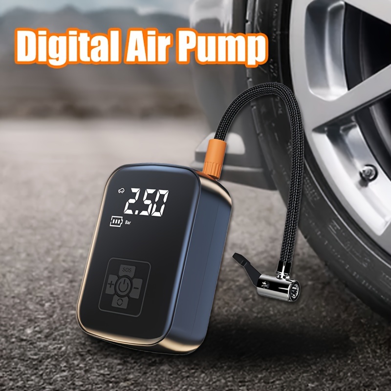 

Car Air Compressor With Led Lamp, Portable Car Air Compressor Wireless/wired Electric Tire Inflator Pump, For Motorcycle Bicycle Car Tire Ball