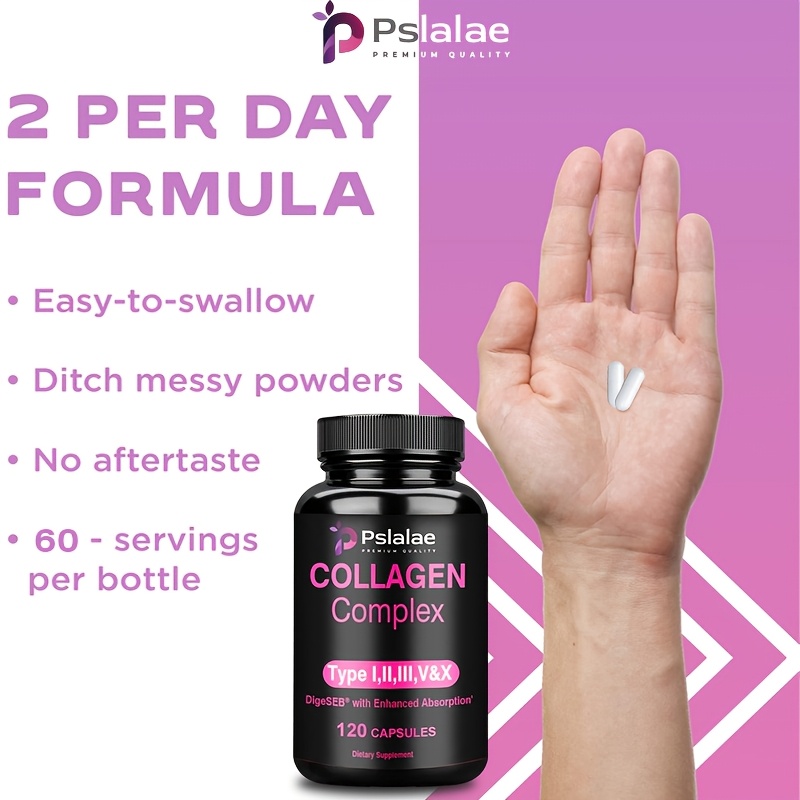 Collagen Complex Capsules, Multi-Collagen Types I, II, III, V, X