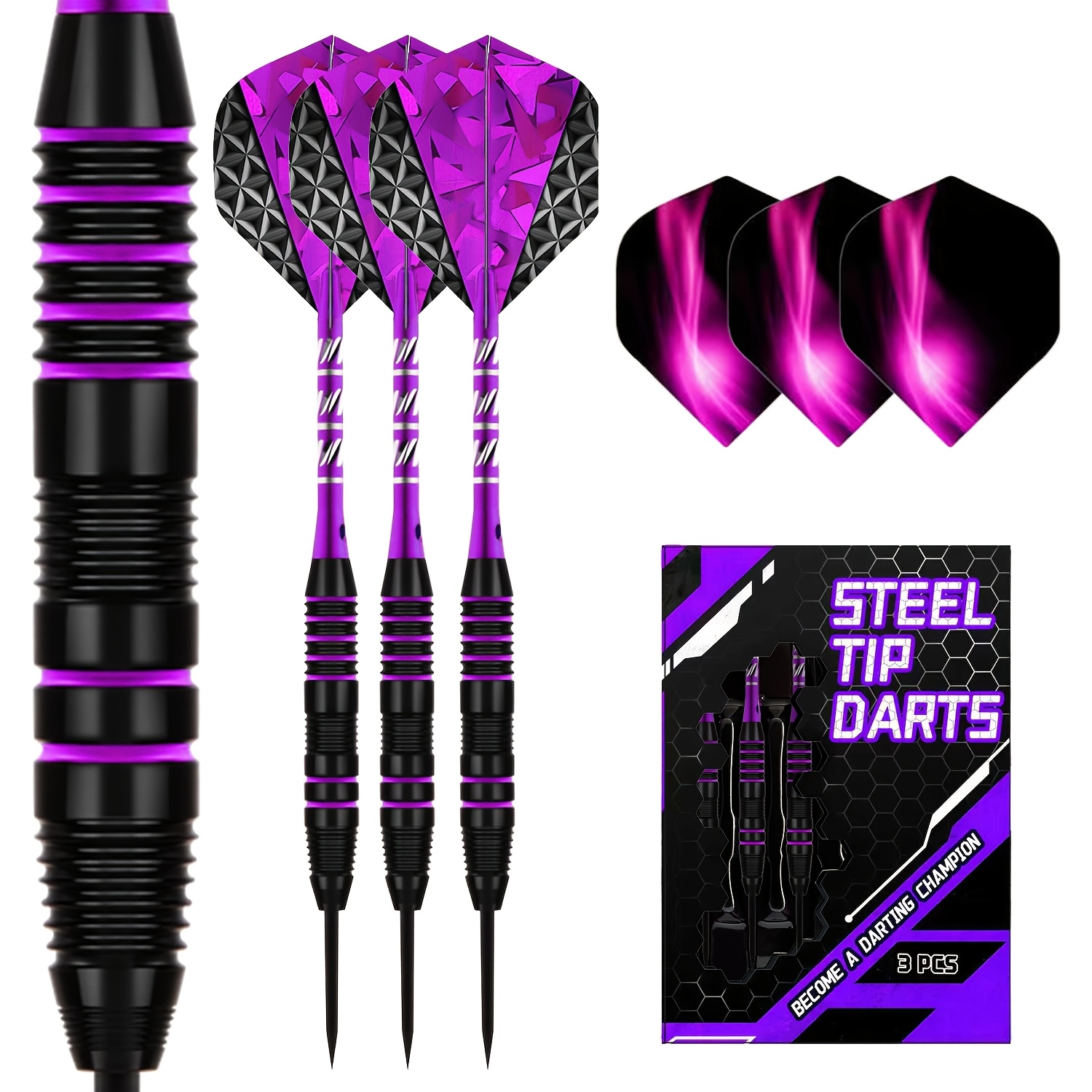 E-shop 1 Set Trecynd Darts mit Metallspitze, 22g Profi-Darts mit Metallschäften, Metalldart-Set