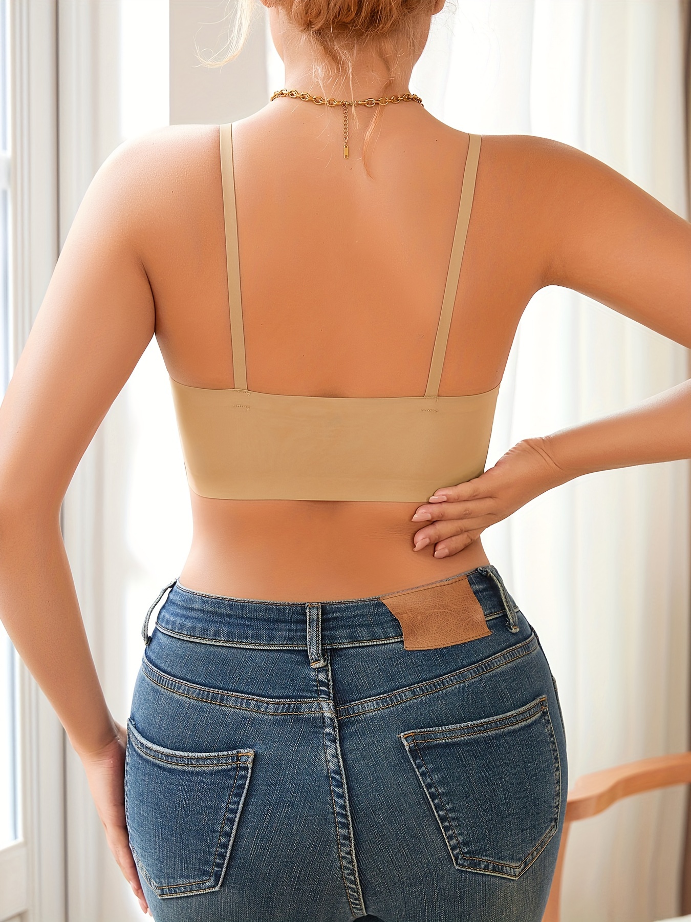 1pc Solid Seamless Wireless Bra, Causal Breathable Push Up Bra, Women's Lingerie & Underwear