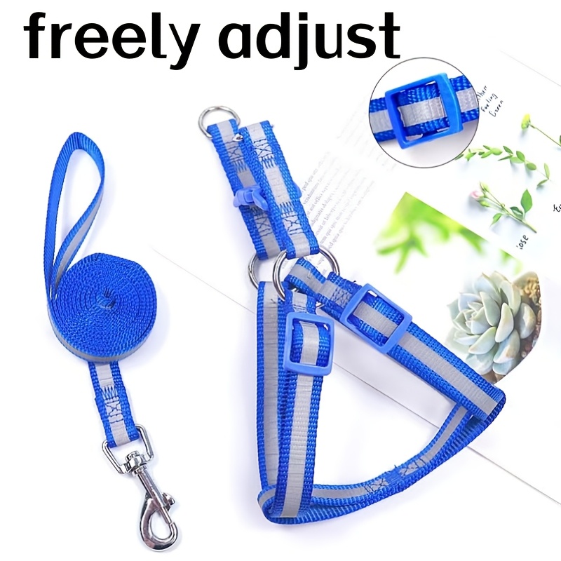 2pcs Pet Reflective Harness and Leash Set, Adjustable