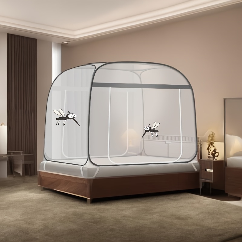 New Refreshing Grey Net, No Installation Required, Mongolian Yurt Net, Foldable, Removable And Washable