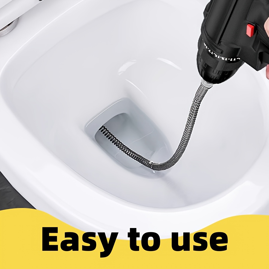 

Flexible Drain Clog Remover 1m/2m/ - Drill Attachment, Manual Power, For Toilet, Kitchen & Bathroom Pipes, Hair & Cleaning, No Electricity Or Drill Required