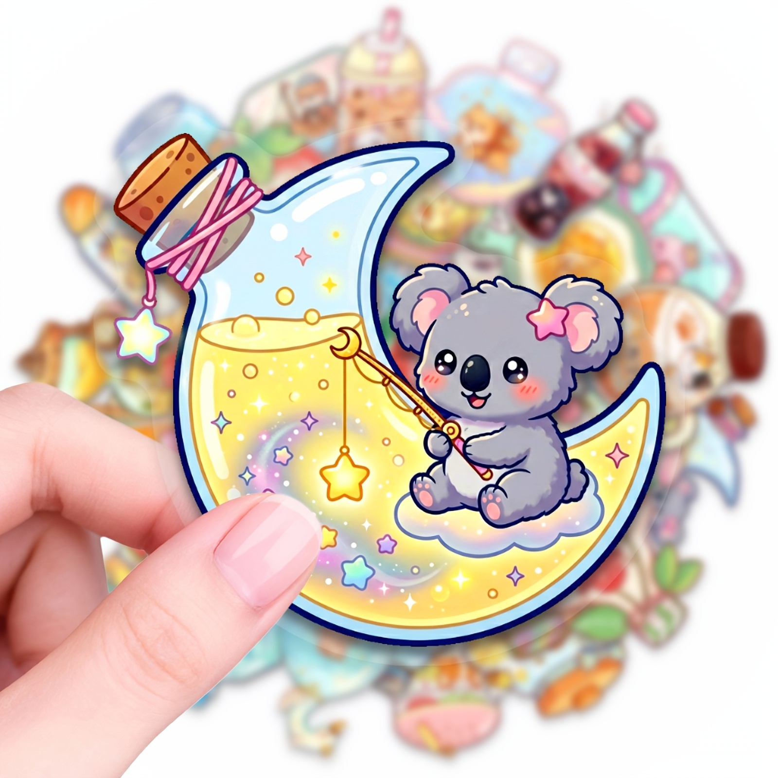 Image of 50pcs Transparent Pet Animal Container Stickers, Who Lives In The Little Container Series Stickers. Ideal For Laptop, Water Bottle, Phone, Journal, , Bumper, Skateboard, Motorcycle, Luggage.