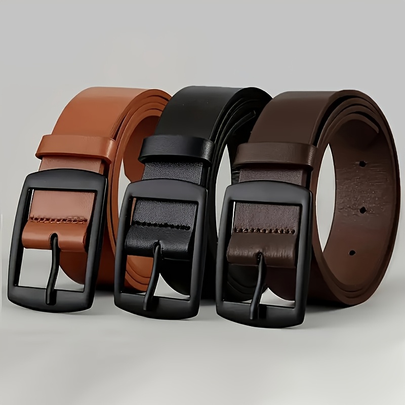 Set of 3/2/* Trendy Luxury Belts for Men, Made of Faux Leather with a Metal  Pin *. High-Quality Designer Waist Straps Suitable for Jeans * in Plus  Sizes, Perfect Gifts for * Men And Women