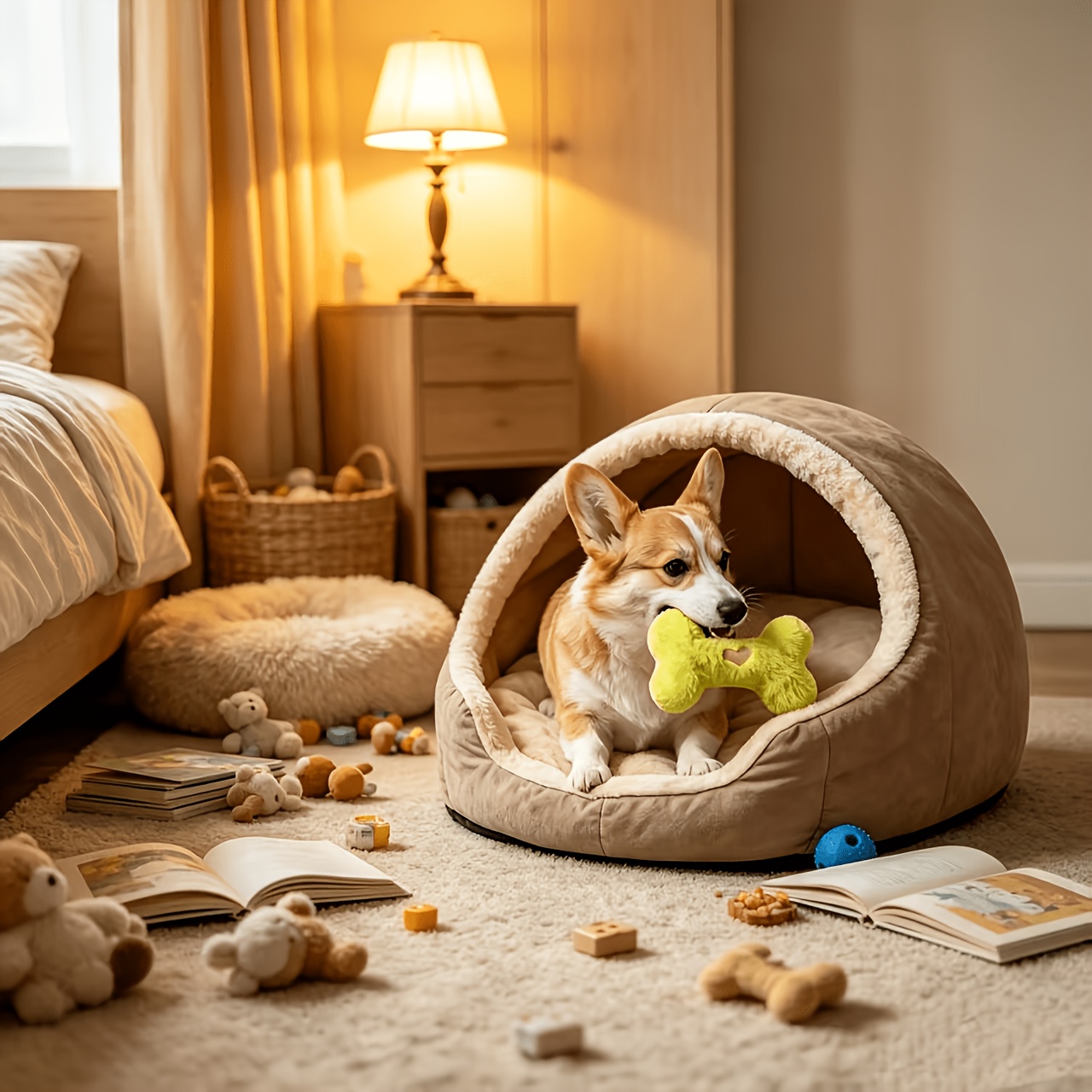 TEMU Bite Resistant, Wear-resistant, And Vocalizable Plush Pet Toy With Heart Bones, A Interactive Puzzle Toy, Made Of Soft Fabric Not Easy To Shed
