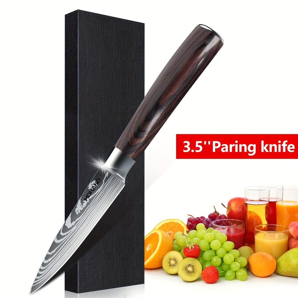 

Paring Knife - 3.5 Small Knife - Japanese Steel Knife, Ergonomic Pakkawood , Knife, For Men And Women