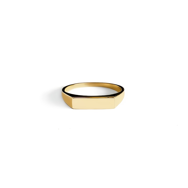 TEMU Custom Square Bar Ring For Women - Engravable With Name And Date - Perfect Birthstone Gift For Wife, Mother, Or Girlfriend - Suitable For
