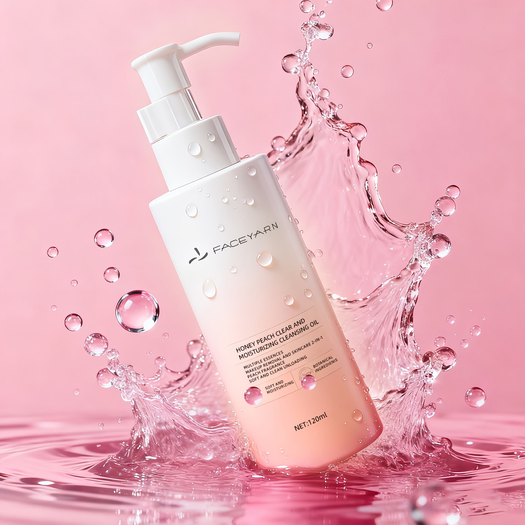 TEMU Sefralls Peach Moisturizing Makeup Remover Oil 120ml, A Soft Cleansing Oil Suitable For Face, Lips, And . Gentle And Lightweight, Making It A