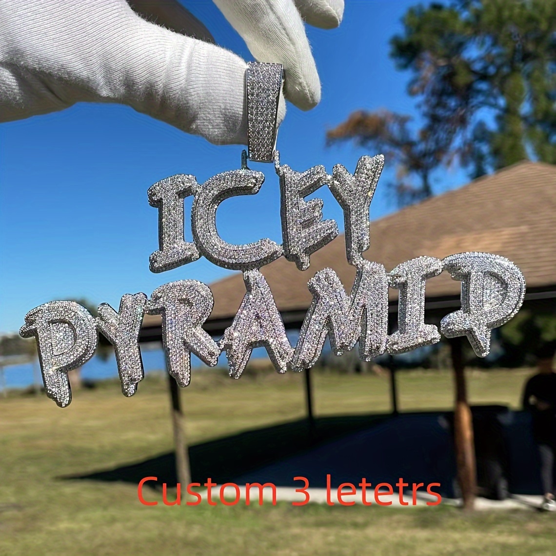 TEMU (Article personnalisé) Collier pendentif pour homme hip-hop personnalisé avec style patchwork brossé, avec lettre, nom ou numéro