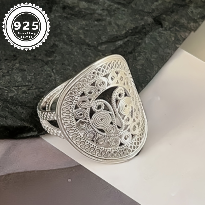 

Bague Chic en Argent Sterling 925 avec Papillon et Design en Dentelle - Bande Ouverte Ajustable, Parfaite pour Tenue Décontractée & Cadeau