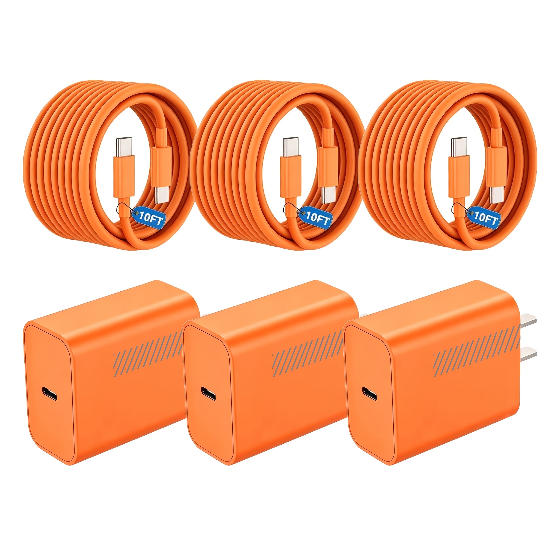 TEMU Suitable For Iphone 17, 16, 15 Fast Charging Type C Charger Block Charger With 10 Foot (about 3 Meters) Cable Suitable For Iphone 17/17 Plus/17