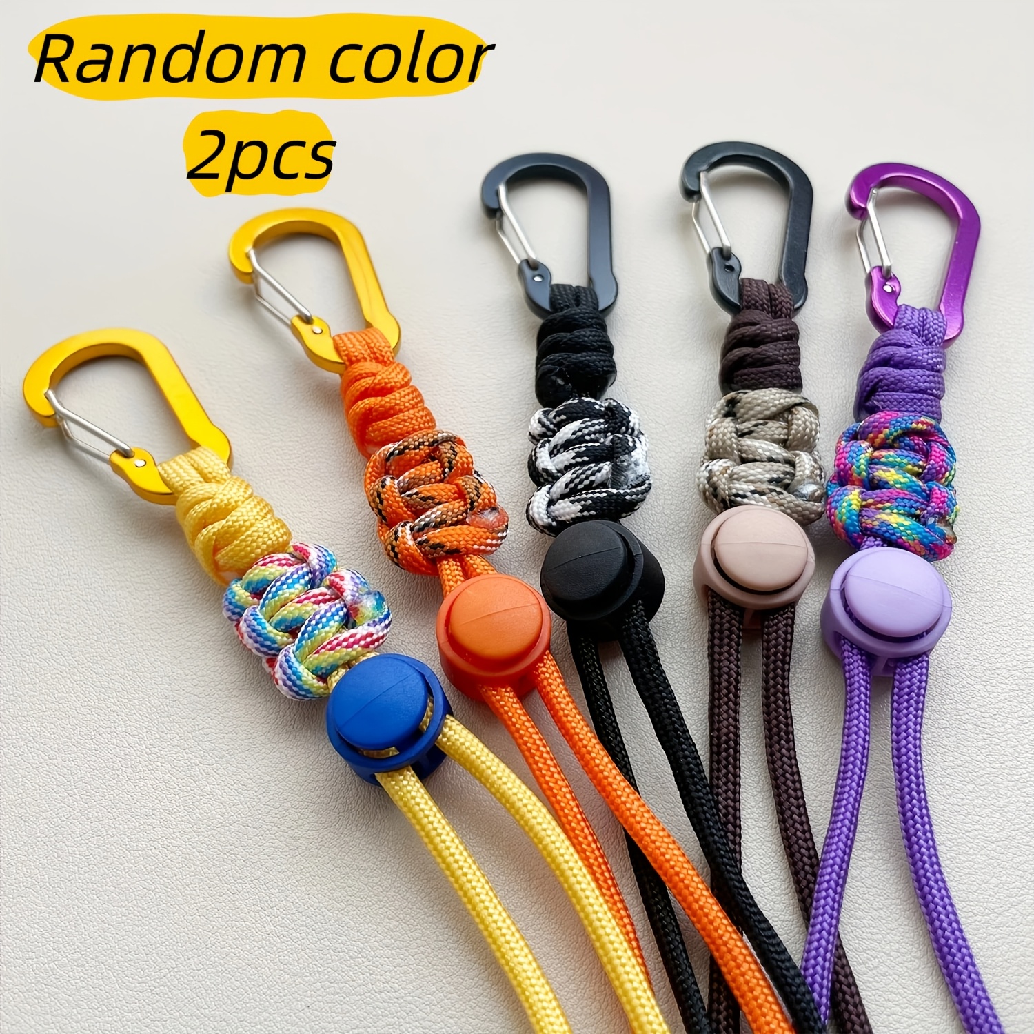 TEMU 2pcs Exquisite Woven Water Bottle Holder Set - Adjustable Bottle Straps With Carabiner Hooks For Backpacks, Bags & Belts | Carry, Ideal For