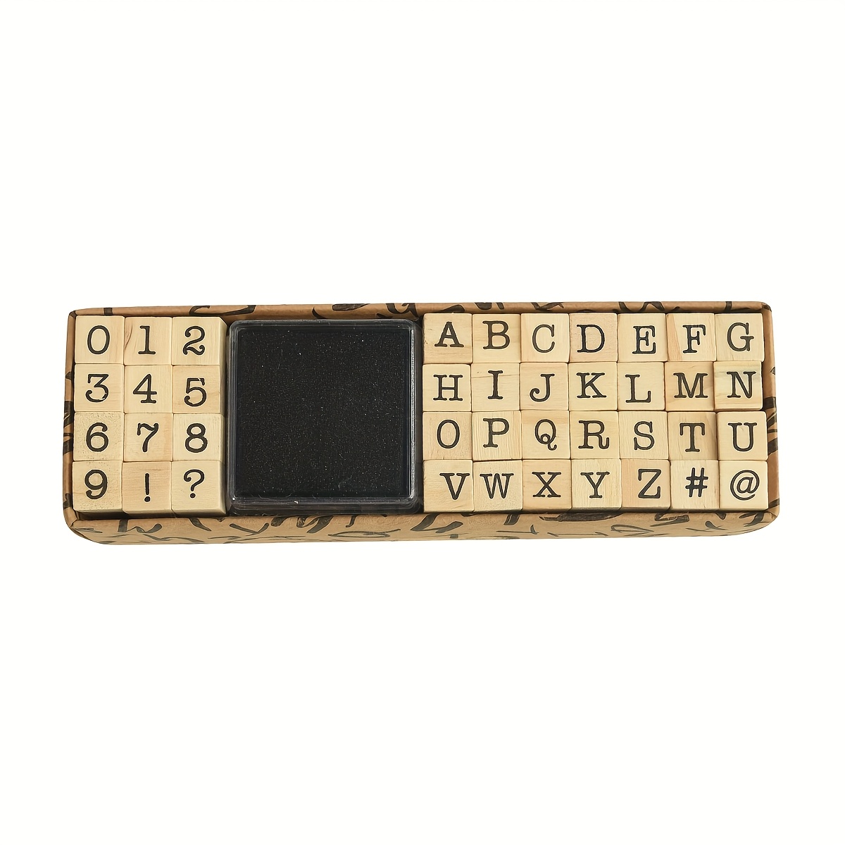 40 Wooden Rubber Stamps Containing Numbers, Letters And Symbols For Use In Diy Scrapbooks, Diaries, Notebook Decoration Art Supplies