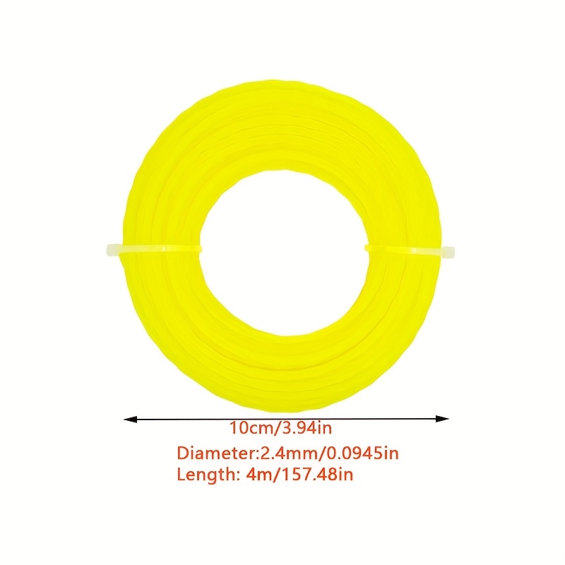 TEMU 1pc Yellow Spiral Nylon Replacement Trimming Line - 2.7mm Thick, 110m Length, Durable Replacement For All Rope Trimmers & Grass Trimmers,