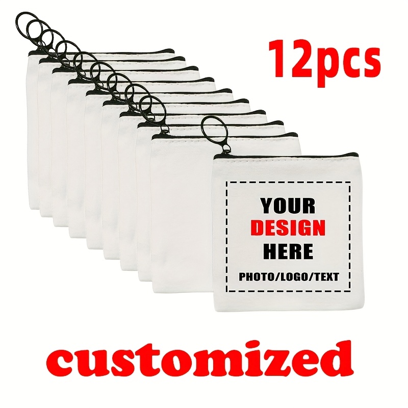 TEMU Custom Mini Zipper Pouches Suitable For Logos/text/qr Codes, Multi-pack & Coin Holders, Machine-washable Bags With Zipper Closure For Small