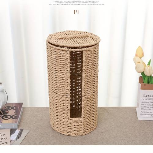 1pc iron wicker toilet paper holder freestanding 3 roll tissue storage self bathroom organizer with for bathroom