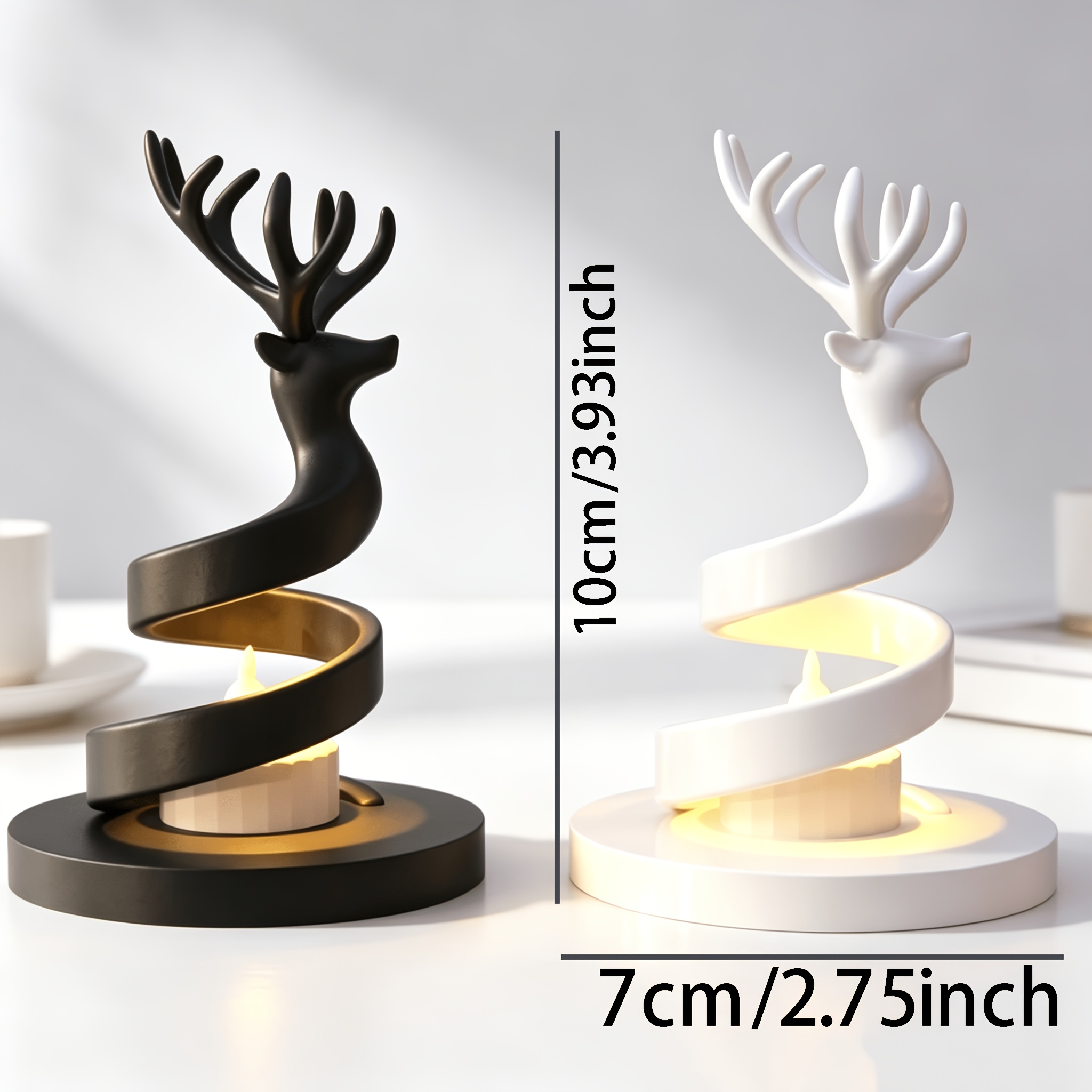 TEMU 2pcs Deer-shaped Candle Holders, Light Luxury And Elegant