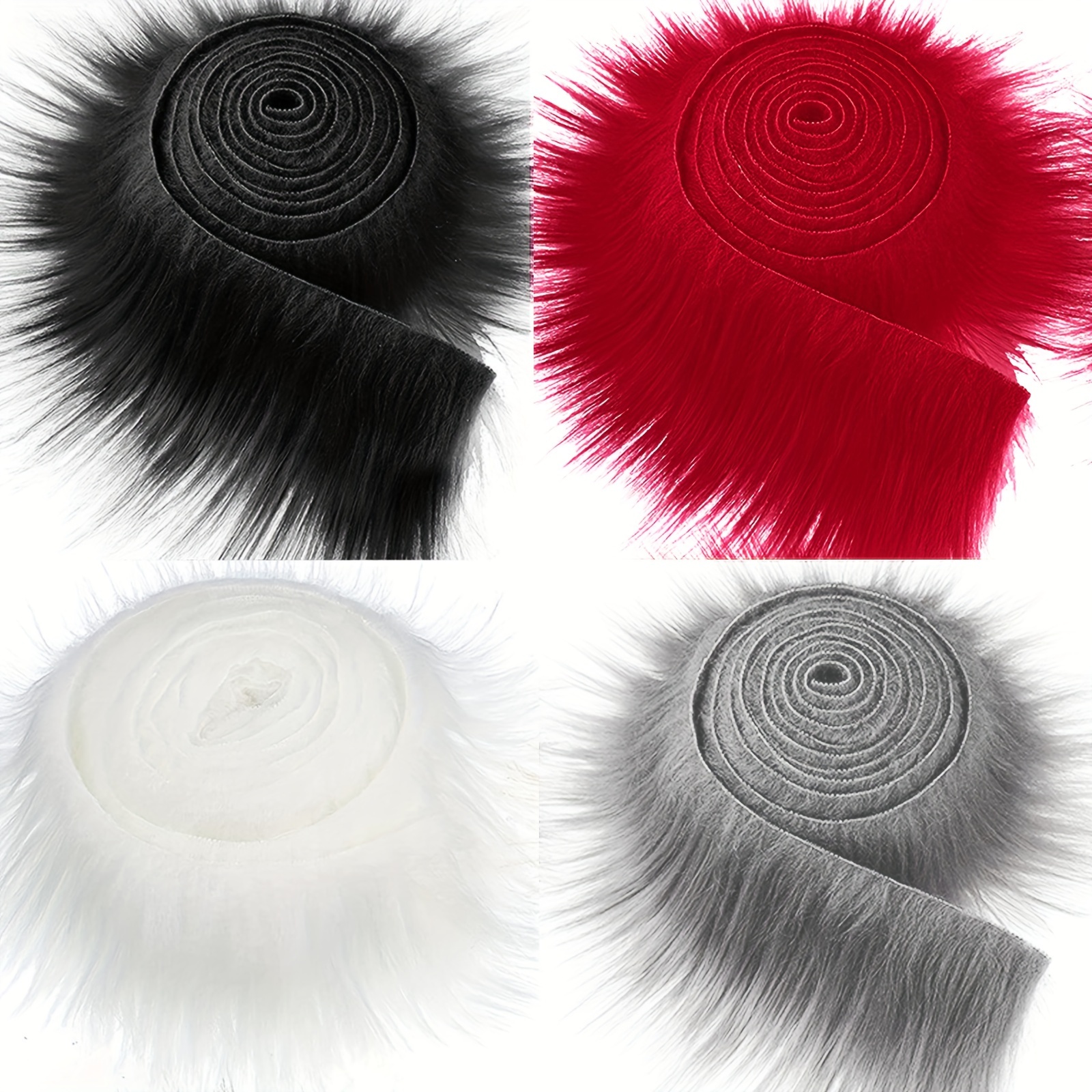

1 Pc Handmade Long Faux Fabric Shaggy Fur Patches Fabric Trim Ribbon Chair Cover Seat Cushion Pad Supplies For Diy Craft Costume Decoration, Make For Shoes Hats