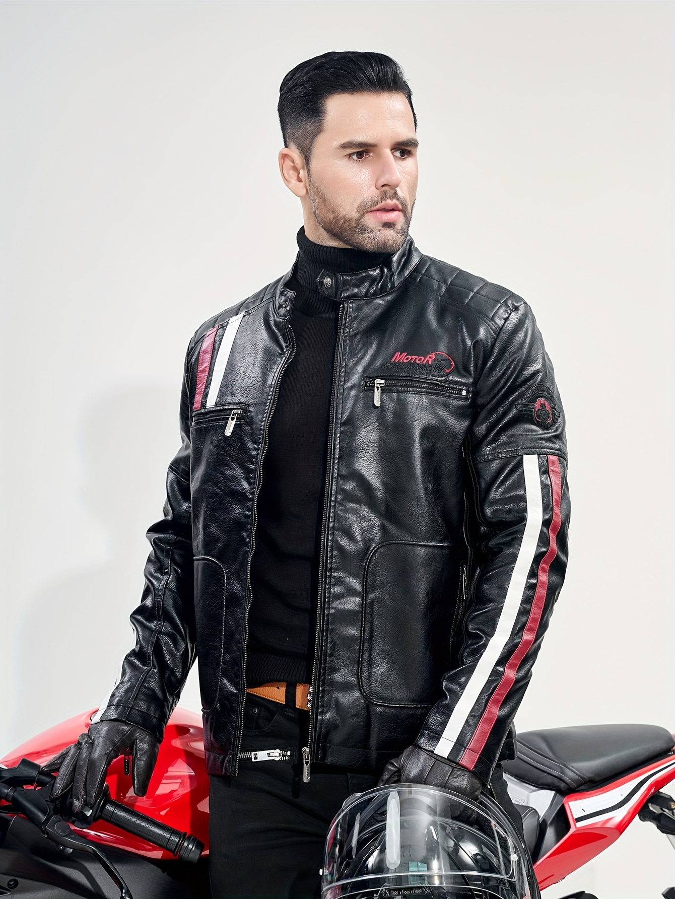 men's motorcycle pu suit racing suit colorful embroidery - Temu men's motorcycle pu suit racing suit colorful embroidery - Temu