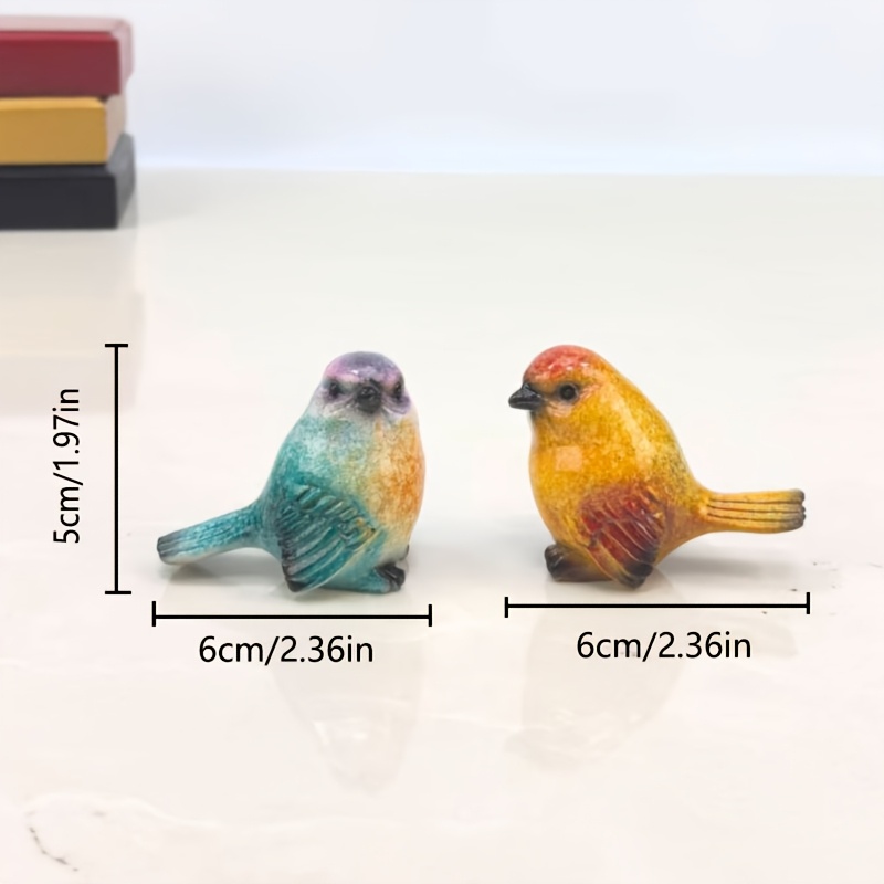 TEMU 2 Collectible Figurines, Decorative Bird Statues Resembling Ceramic, Suitable For Living Rooms, Office Desks, Home Decor, Holiday Decorations,