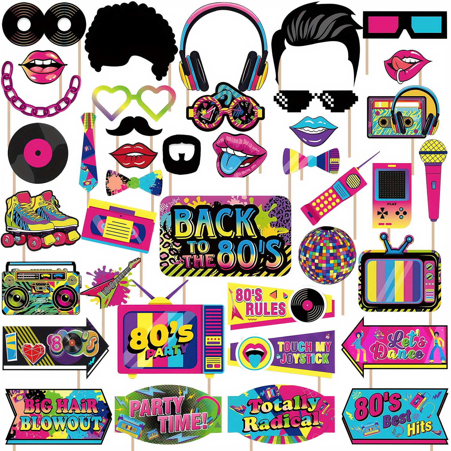 80s-retro-party-pack-fun-photo-booth-props-colorful-temu-netherlands