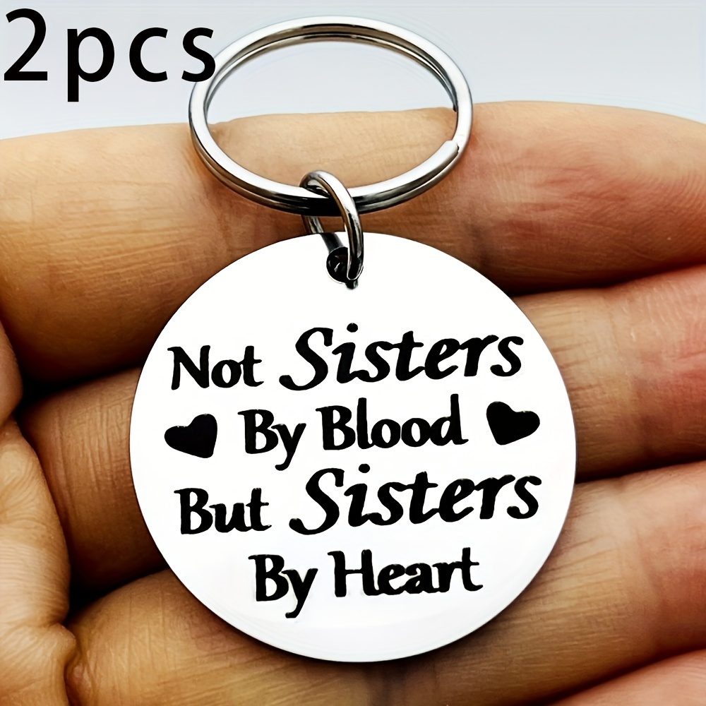 

2 Elegant Stainless Steel Keychains: The Perfect Birthday, Valentine's Day, Thanksgiving, Easter And Christmas Gift For Sisters And , A Meaningful Gift