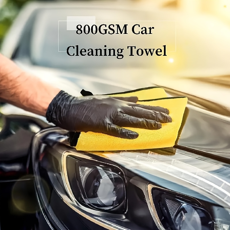 1/5-Pack Microfiber Car Cleaning Towel - High Absorbency Non-Shedding Drying Cloth - Thickened & Absorbent, No-Residue High Quality Microfiber for Car Detailing, Wax Polishing, Multi-Use Car Maintenance Accessory (30x30cm/30x60cm), Sleek Appearance, High Absorbency Fabric