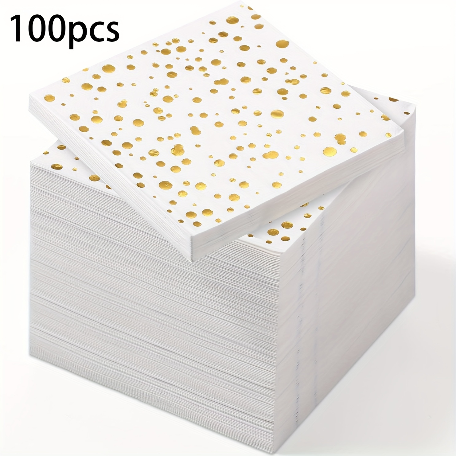 TEMU Tovaglioli Eleganti a con Lamina da 20/40/60/100 Pezzi - Tovaglioli di Carta per Feste a 2 Resistenti con a Puntini e Dorati, Capodanno, Laurea,