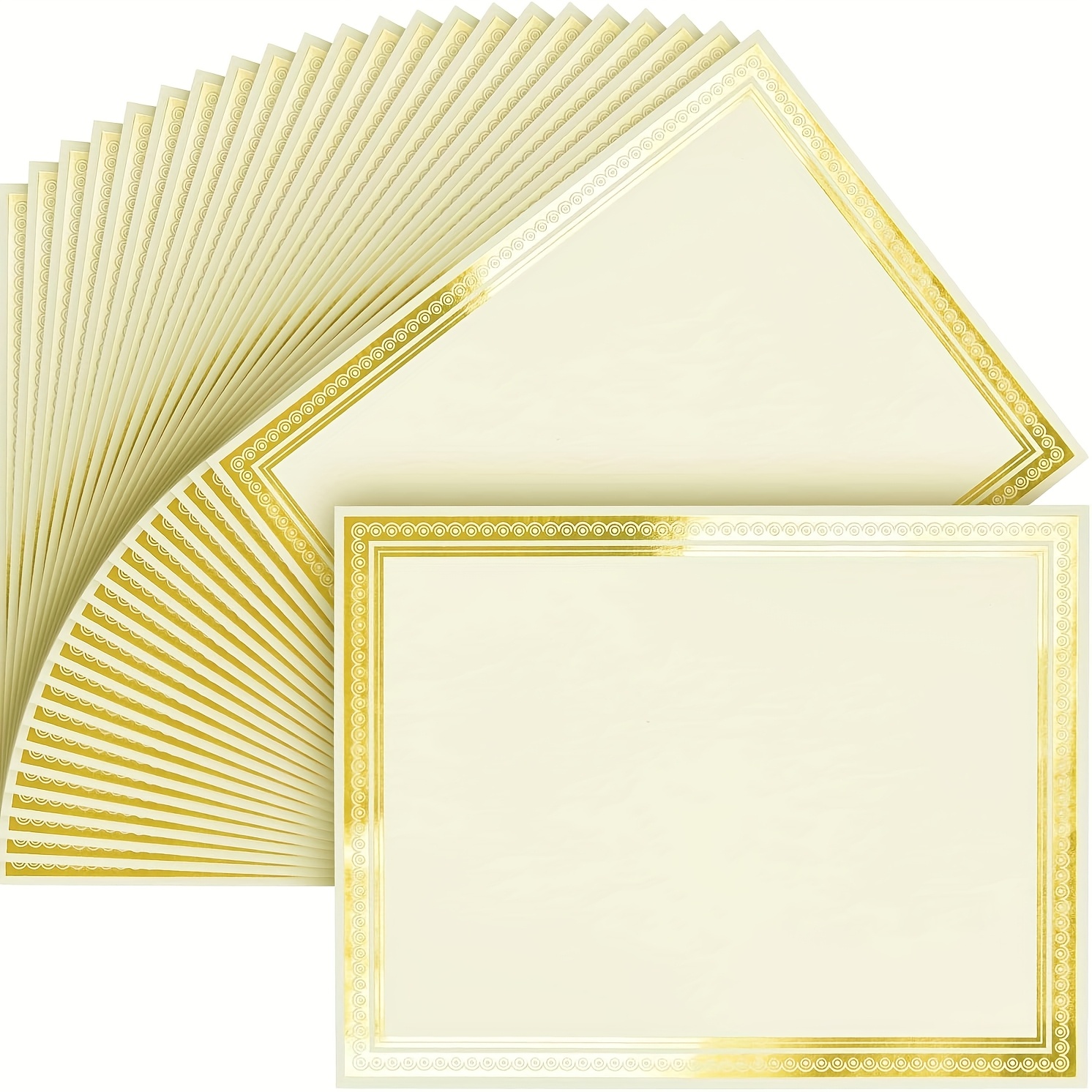 TEMU Carta per certificati in foglio oro - 21.6 X 27.9 cm, 12 fogli - Adatta per diplomi, certificati, premi di partecipazione, carte documentali e