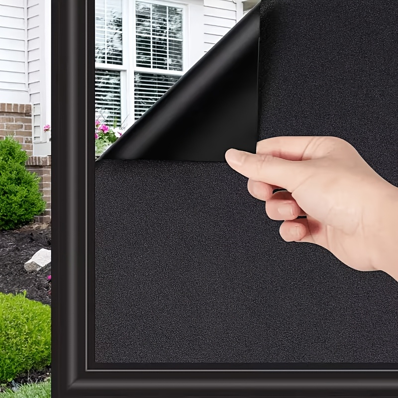 TEMU 1 Roll Of Blackout Window Film, Self-adhesive Privacy Window Film, Protection And Thermal Insulation Window Sticker, Removable Full Blackout