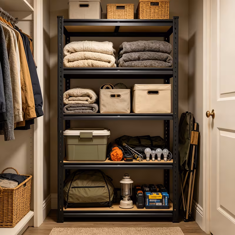 5-Tier Heavy Duty Metal Storage Shelving Unit - 2000 lbs Capacity, Adjustable Garage Shelf (35.5"W x 72"H x 15.8"D)