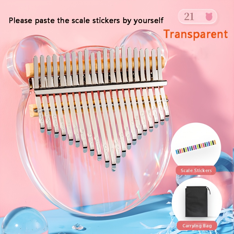 Keys Piano Transparent Acrylic Finger Piano With Tuning Hammer & Carry Bag, Keyboard Instrument For Beginner Lover Gift