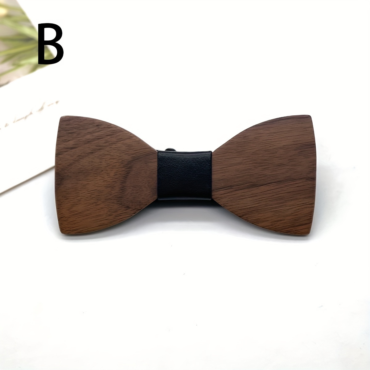 Image of 1pc Men's Wooden Stylish Casual Bow Tie, Suitable For Weddings And Business Attire Additions