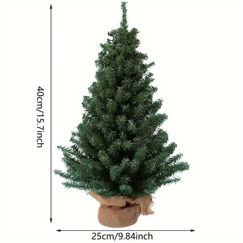 1pc mini christmas tree with burlap base simulation christmas tree for christmas holiday shopping mall display 30 8inch 40cm 15 7inch