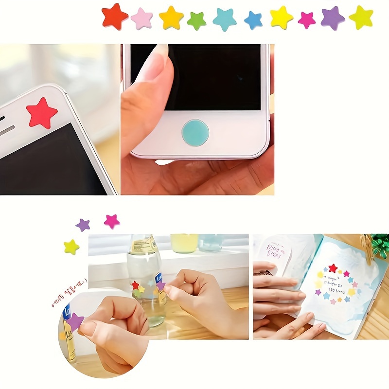 18 Sheets, 1512 Count Colorful Heart, Star, and Dot Stickers - Paper Adhesive Seals for Scrapbooking and DIY Crafts, Single Use, Glossy Finish