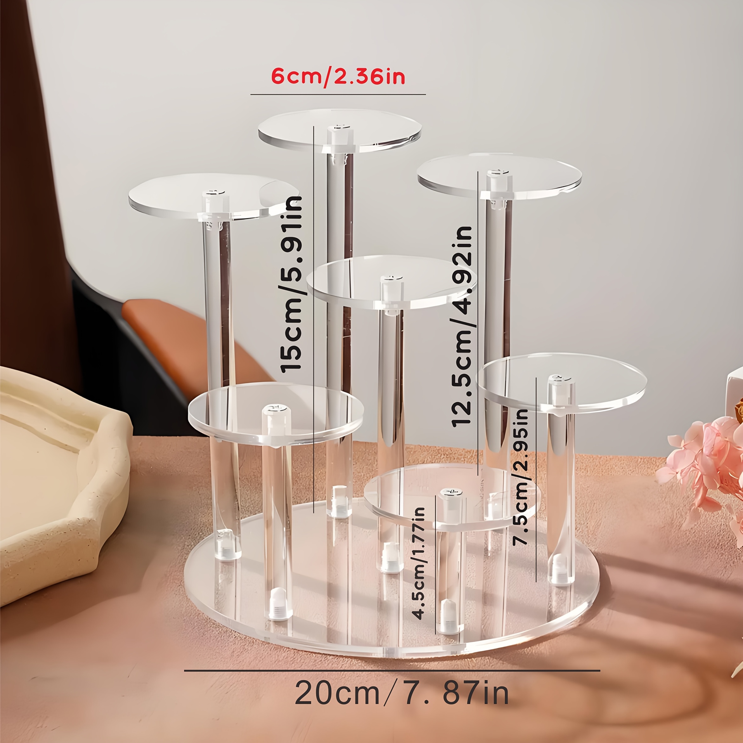 TEMU Présentoir rond à 7 niveaux - Organisateur multicouche en acrylique pour figurines, objets , bijoux, figurines et cosmétiques - Support