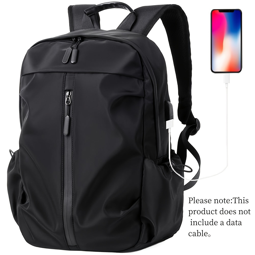 

20l Lightweight Backpack For - , Oxford Material With Laptop Compartment, Adjustable Straps, Zip Closure, And Usb Charging Port - Travel, School, And Commuting, Mini Backpack