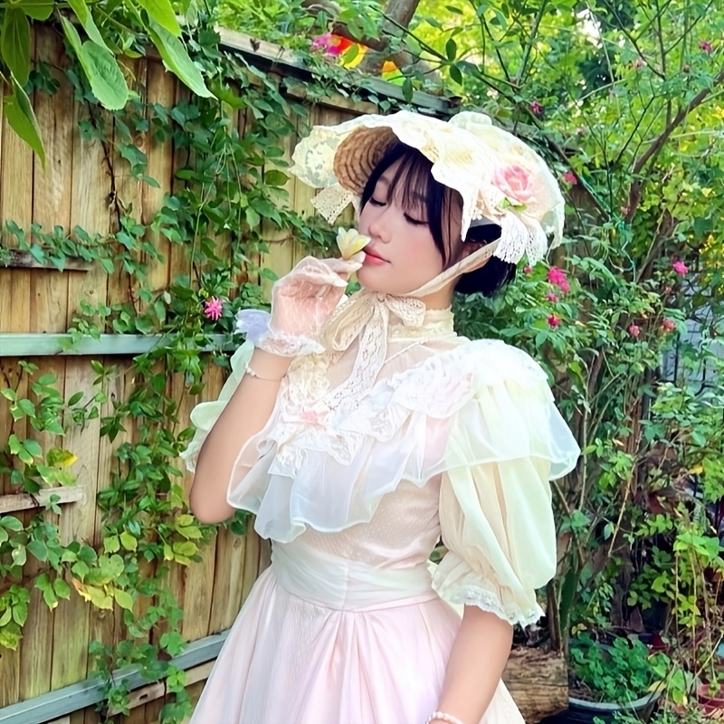 french lolita elegant bonnet bnt lace forest - Temu